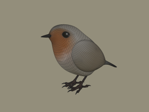 european robin bird 3D Model