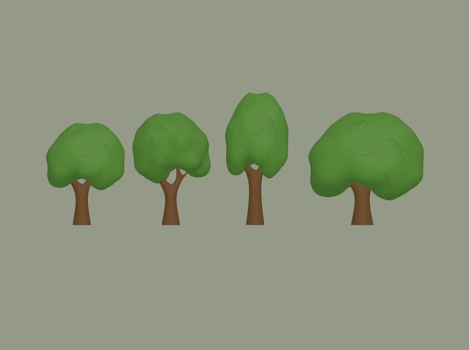 toon tree 3D Model .c4d .max .obj .3ds .fbx .stl .blend