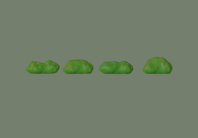 toon bush Model 3D .c4d .max .obj .3ds .fbx .stl .blend 