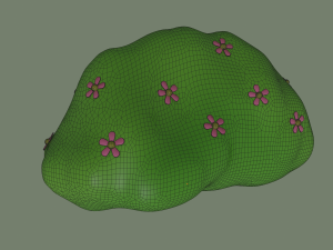 toon bush Model 3D