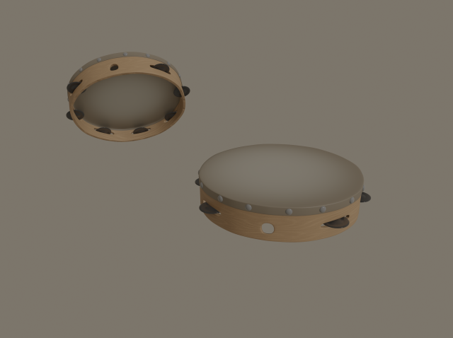 tambourine 3D Модель .c4d .max .obj .3ds .fbx .stl .blend 