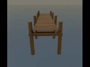 木の桟橋 3Dモデル