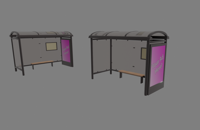 bus stop Model 3D .c4d .max .obj .3ds .fbx .stl .blend 