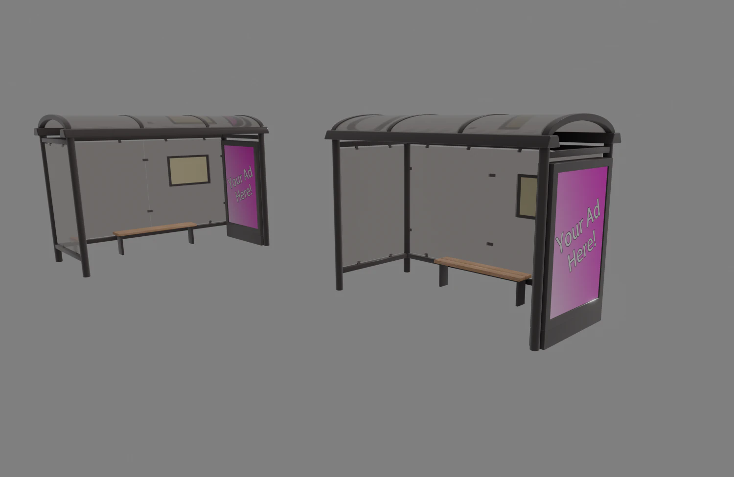 bus stop 3D Model .c4d .max .obj .3ds .fbx .stl .blend 