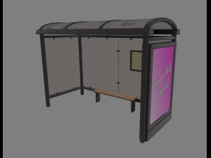 bus stop Model 3D