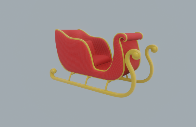 santa claus sleigh 3D Model .c4d .max .obj .3ds .fbx .stl .blend 