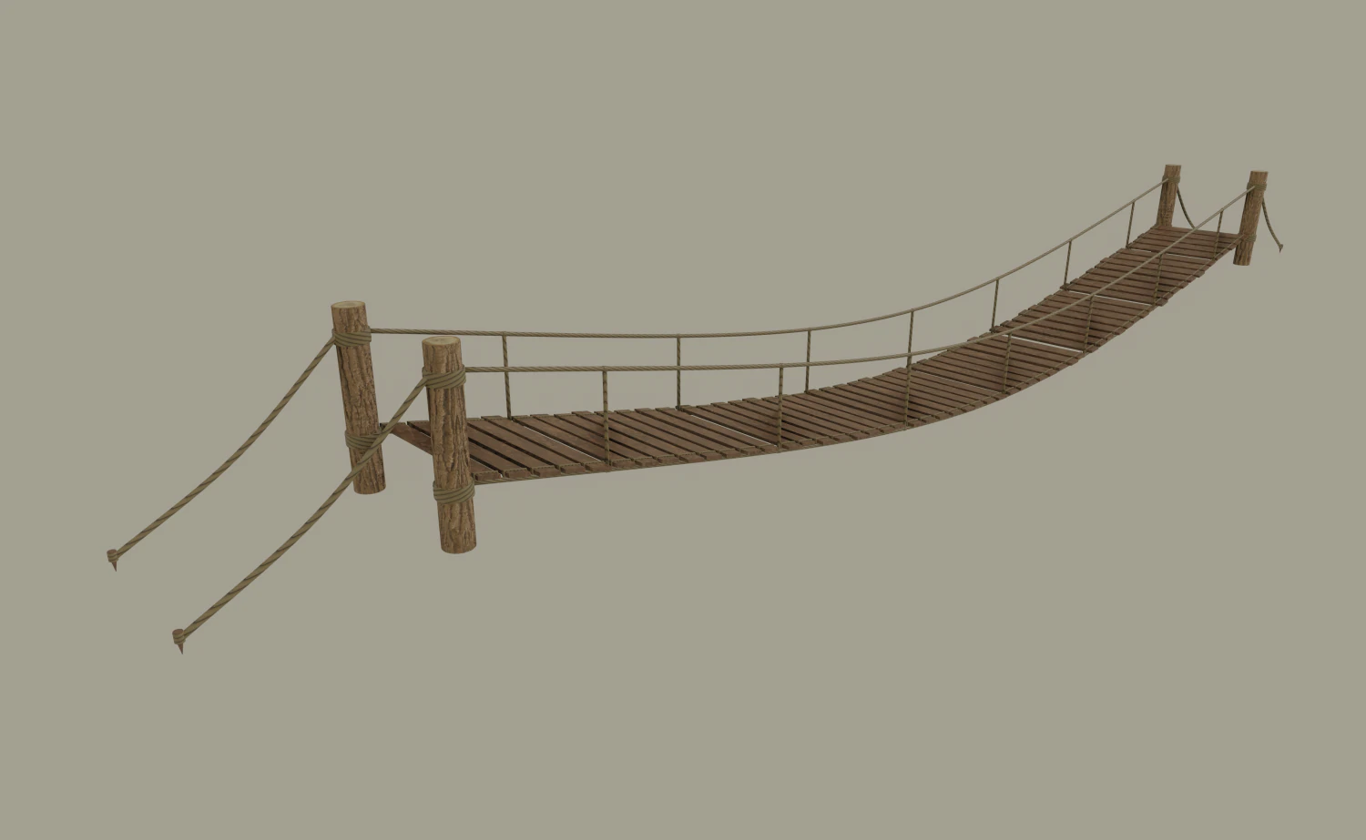rope bridge 3D Model .c4d .max .obj .3ds .fbx .stl .blend 