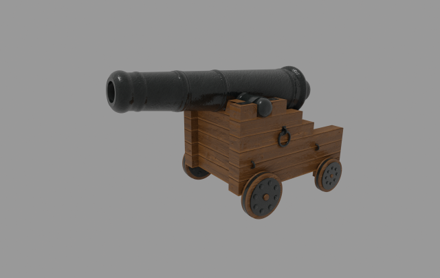 pirate cannon 3D Model .c4d .max .obj .3ds .fbx .stl .blend 
