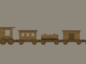 wooden toy train 3Dモデル