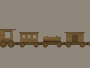 wooden toy train 3D Model