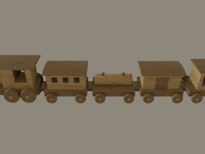 wooden toy train 3Dモデル