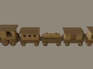 wooden toy train 3D Model