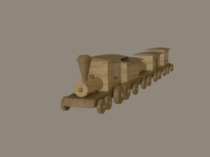 wooden toy train 3D Model