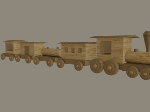 wooden toy train 3Dモデル