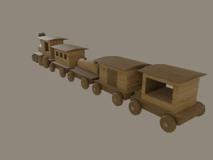 wooden toy train 3D Model