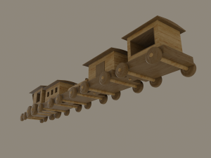 wooden toy train 3Dモデル