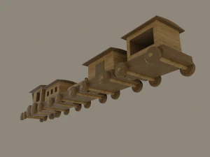 wooden toy train 3D Model