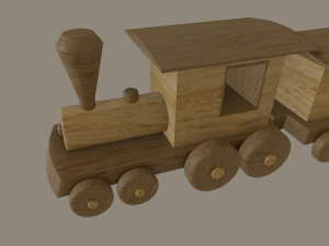 wooden toy train 3D Model