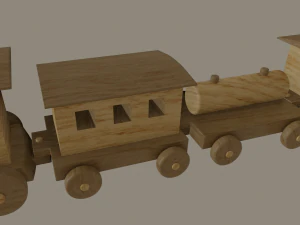 wooden toy train 3D Model