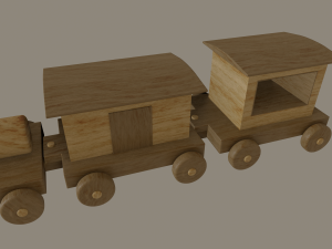 wooden toy train 3Dモデル
