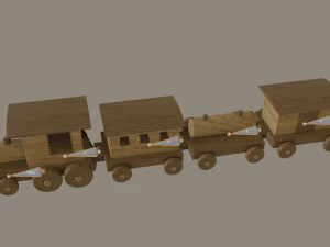 wooden toy train 3D Model