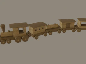 wooden toy train 3D Model