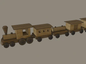 wooden toy train 3D Model
