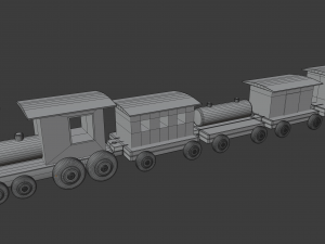 wooden toy train 3Dモデル