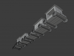 wooden toy train 3Dモデル