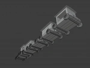 wooden toy train 3D Model