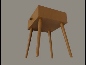 wooden nightstand 3D Model