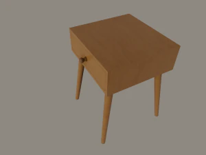 wooden nightstand 3D Model