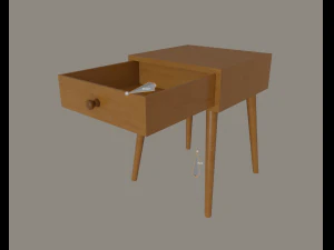 wooden nightstand 3D Model