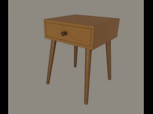 wooden nightstand 3D Model