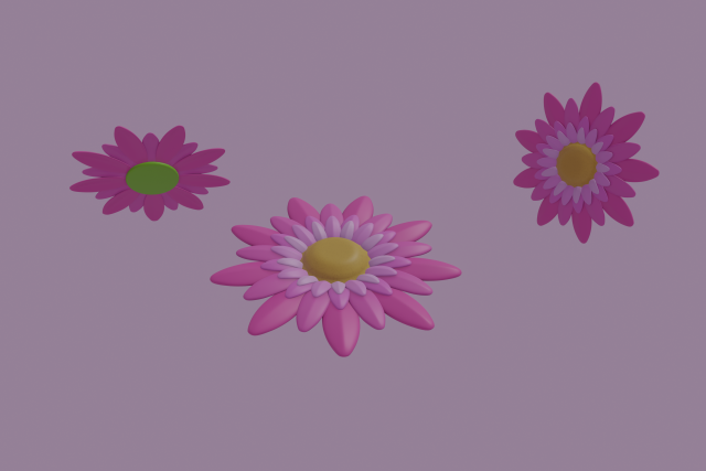 pink flower 3D Model .c4d .max .obj .3ds .fbx .stl .blend 