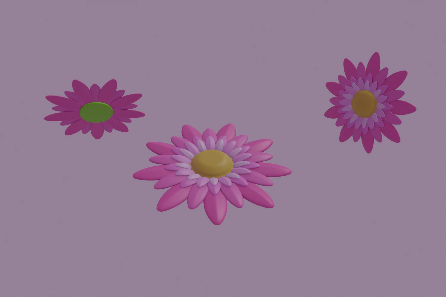 pink flower 3D Model .c4d .max .obj .3ds .fbx .stl .blend 