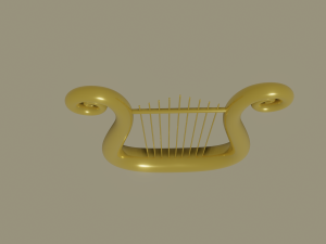 golden lyre 3D 模型