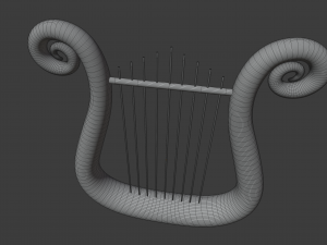 golden lyre 3D 模型
