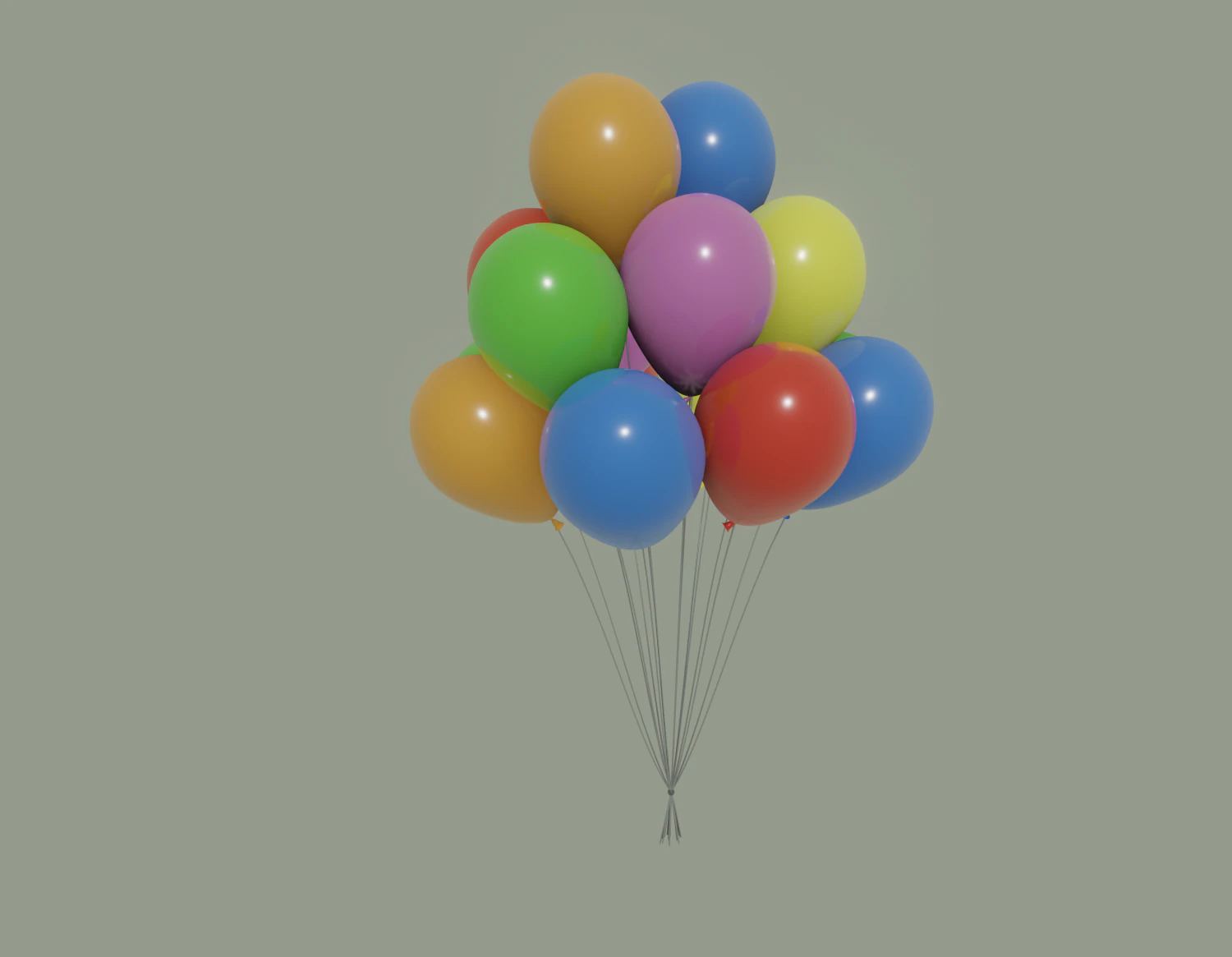 party balloons 3D Model .c4d .max .obj .3ds .fbx .stl .blend 
