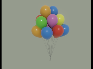 party balloons Modello 3D