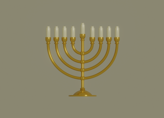 menorah 3Dモデル .c4d .max .obj .3ds .fbx .stl .blend 