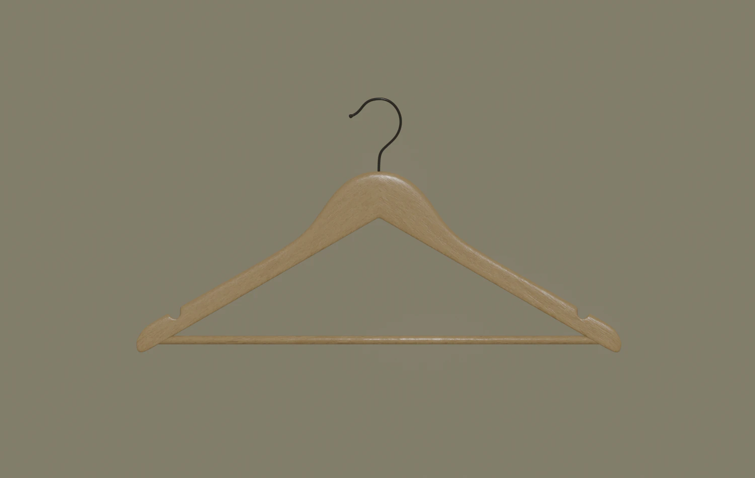wooden clothes hanger 3D Model .c4d .max .obj .3ds .fbx .stl .blend 