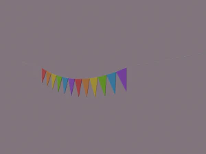 multi color pennant banner 3D Model