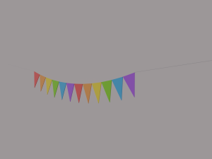 multi color pennant banner Model 3D