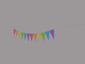 multi color pennant banner 3D Model
