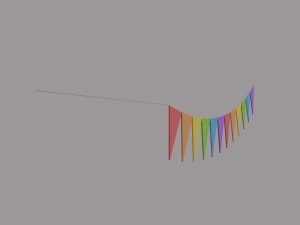 multi color pennant banner Model 3D