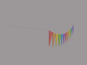 multi color pennant banner 3D Model