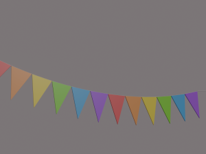multi color pennant banner Model 3D