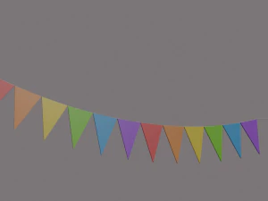 multi color pennant banner 3D Model