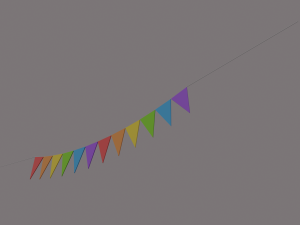 multi color pennant banner Model 3D